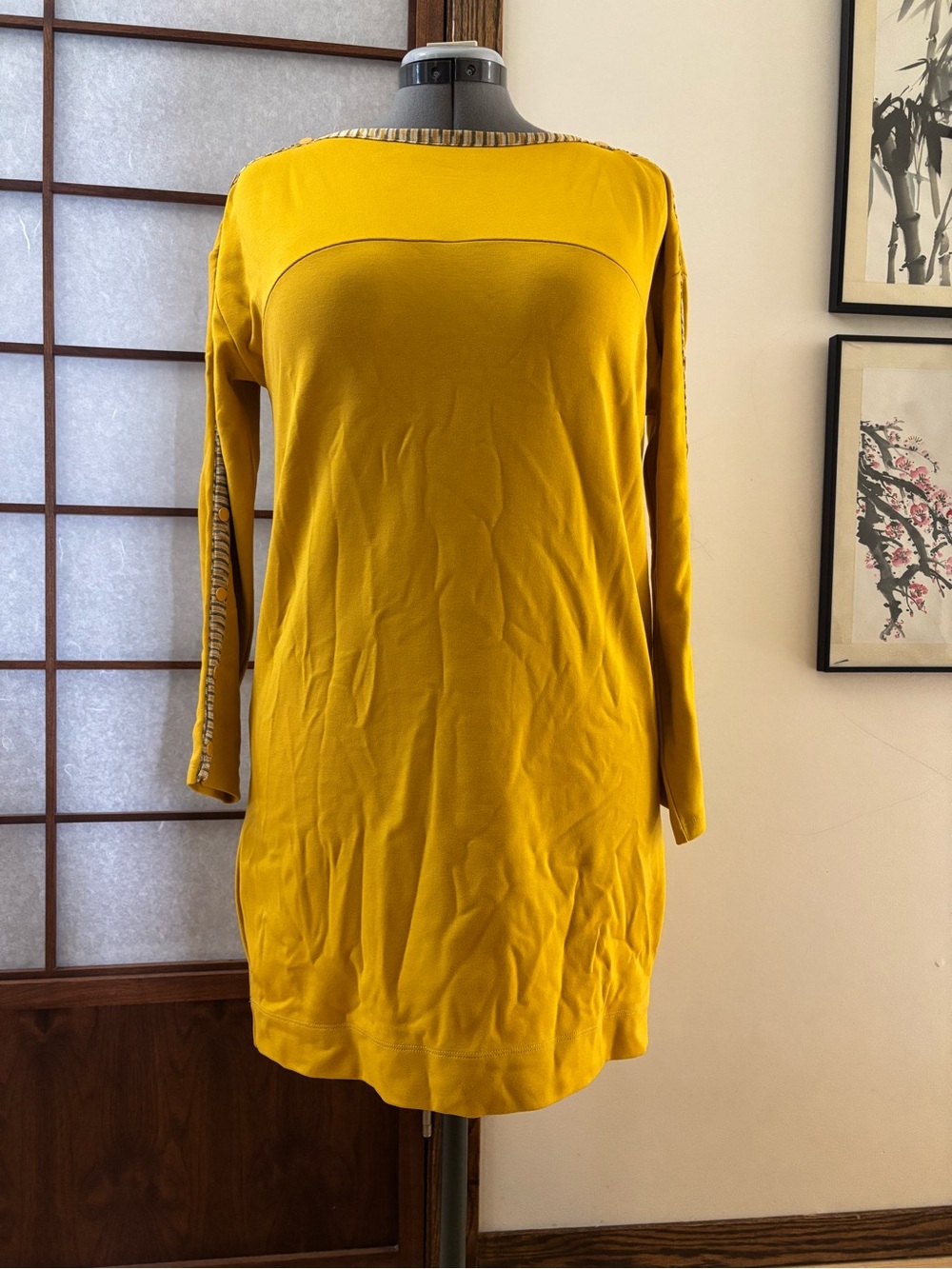 VGUC M Missoni Convertible Neckline Marigold Shift Mini Dress US M